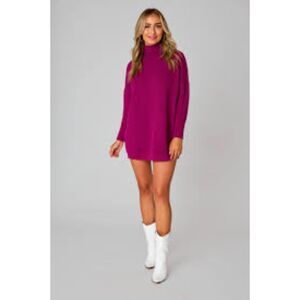 Buddy Love Mara Turtleneck Silhouette Oversized Mulberry Sweater Dress Small
